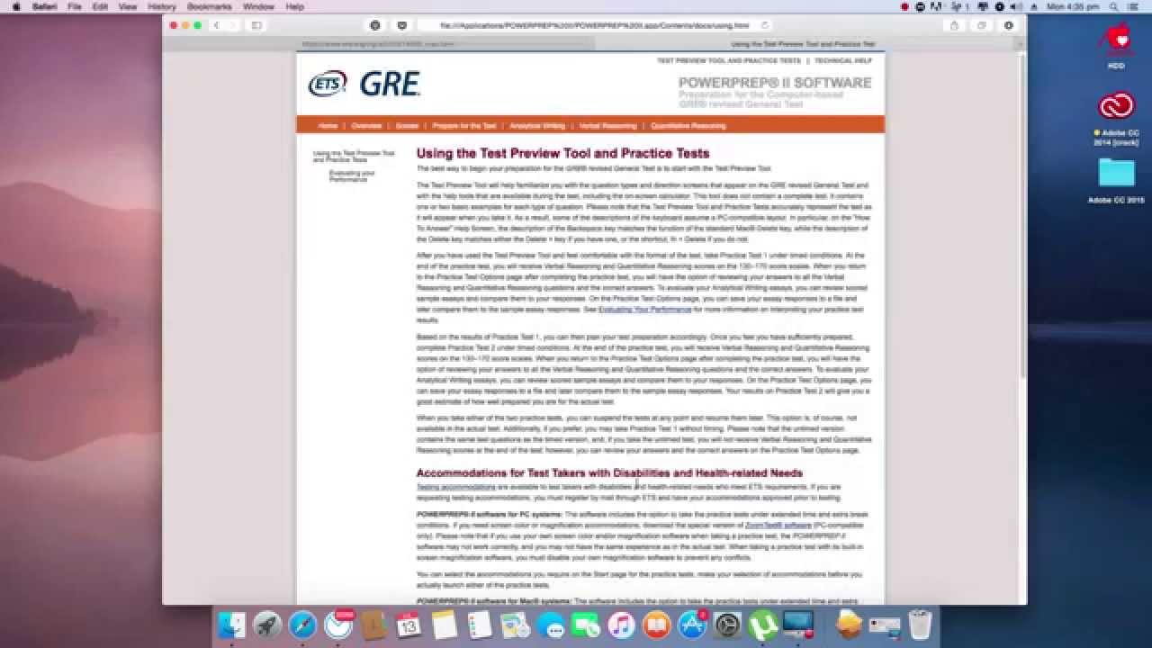 Gre practice test software for mac